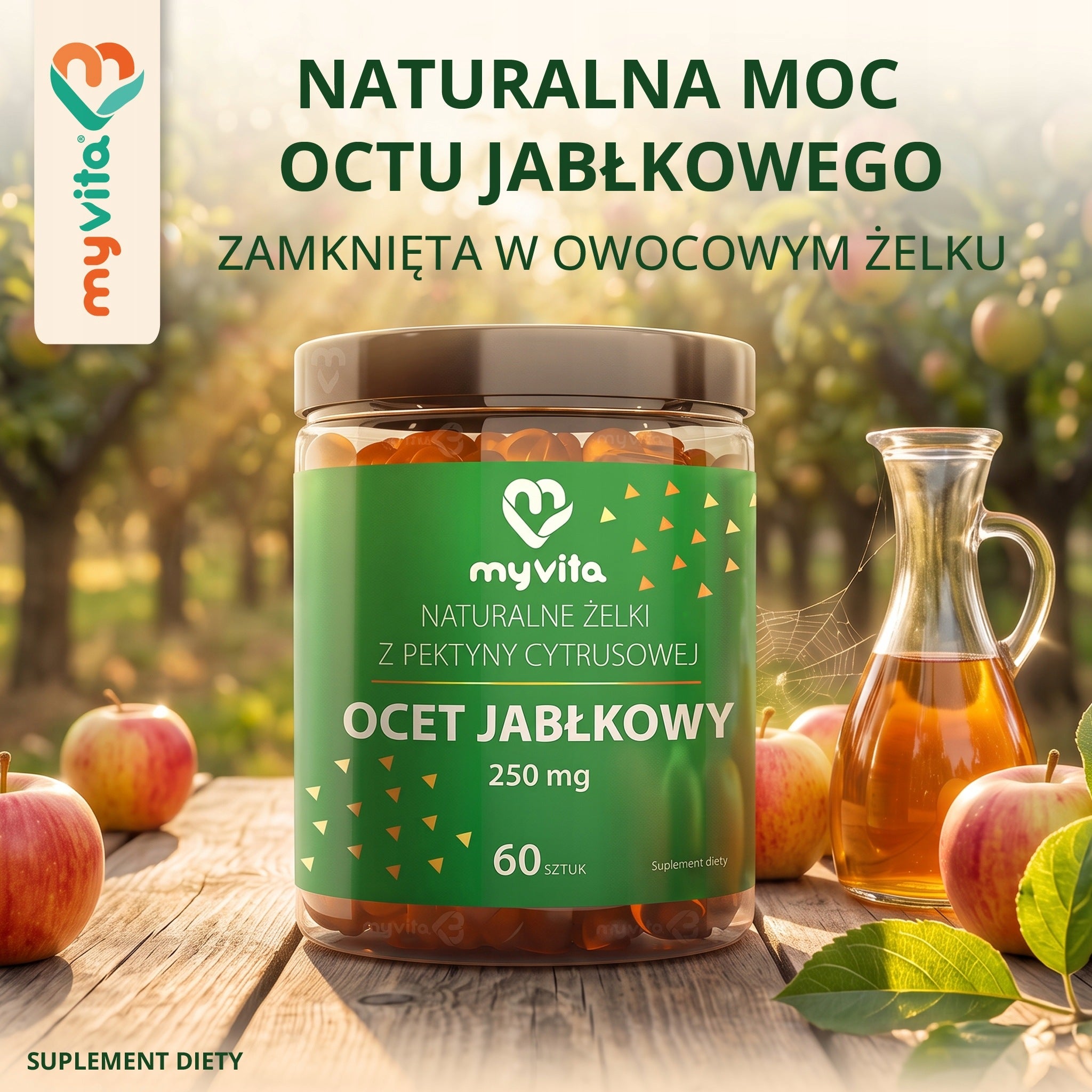 Gummies MyVita apple cider vinegar 60 pcs vegan Metabolism Weight loss Manufacturer code 5903021593092