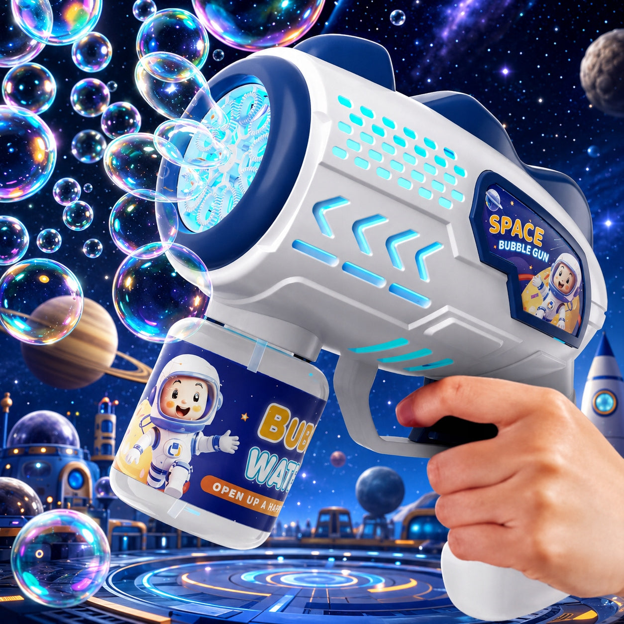 Gun soap bubble machine for kids toy for baby set Manufacturer code Pistolet maszyna do baniek mydlanych