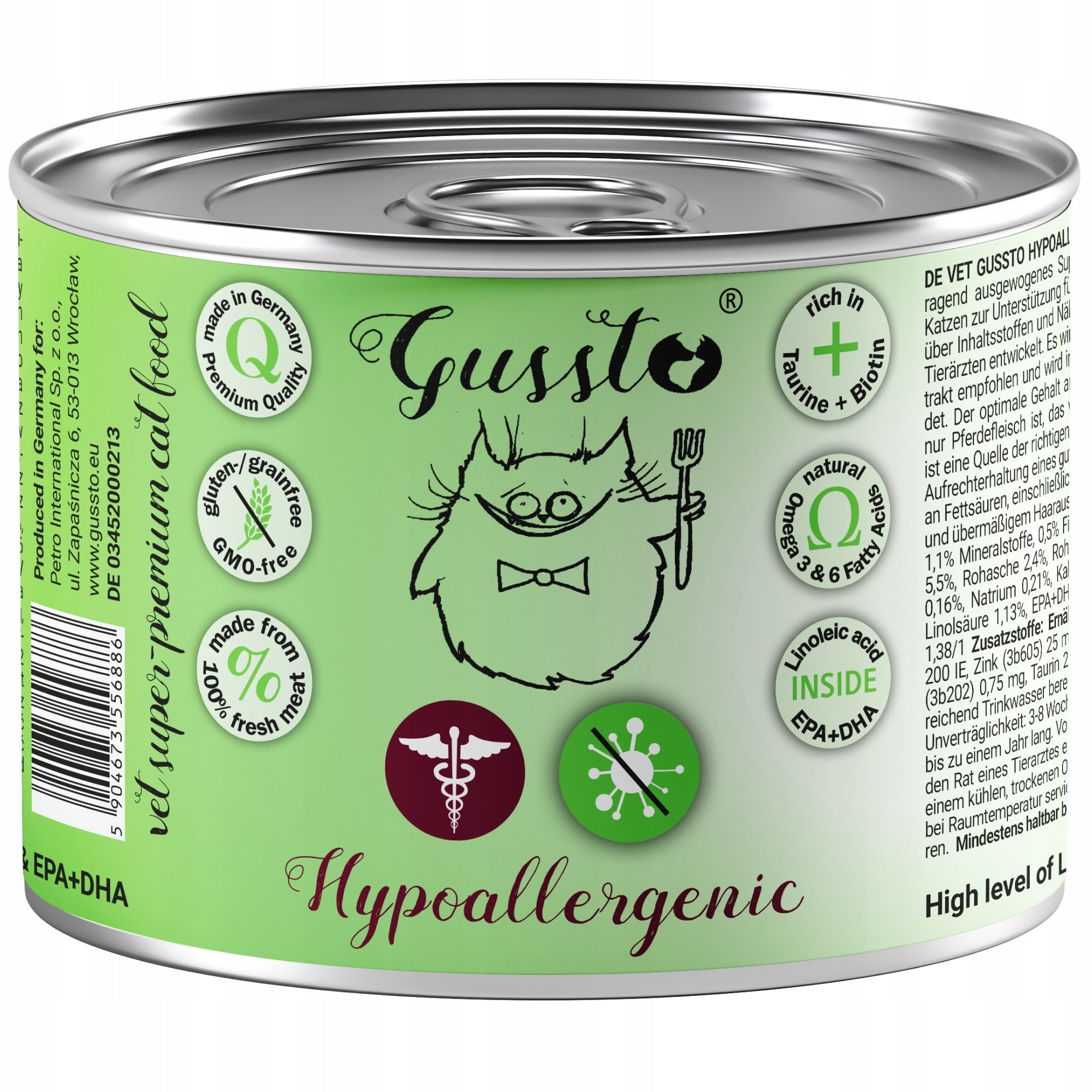 Gussto Vet Hypoallergenic Horse Cat Food 200g