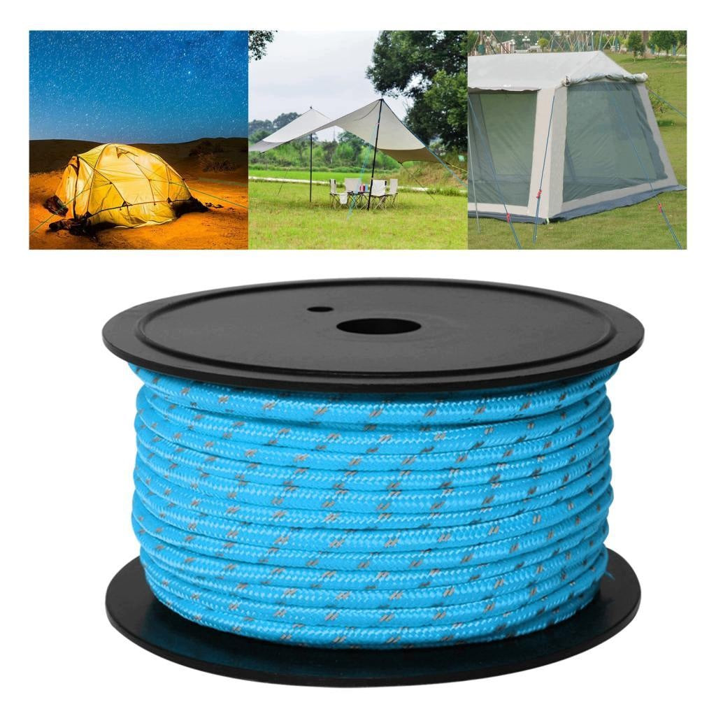 Guyline Tent Rope Reflective Polyester Outdoor Braided Guy Line Blue