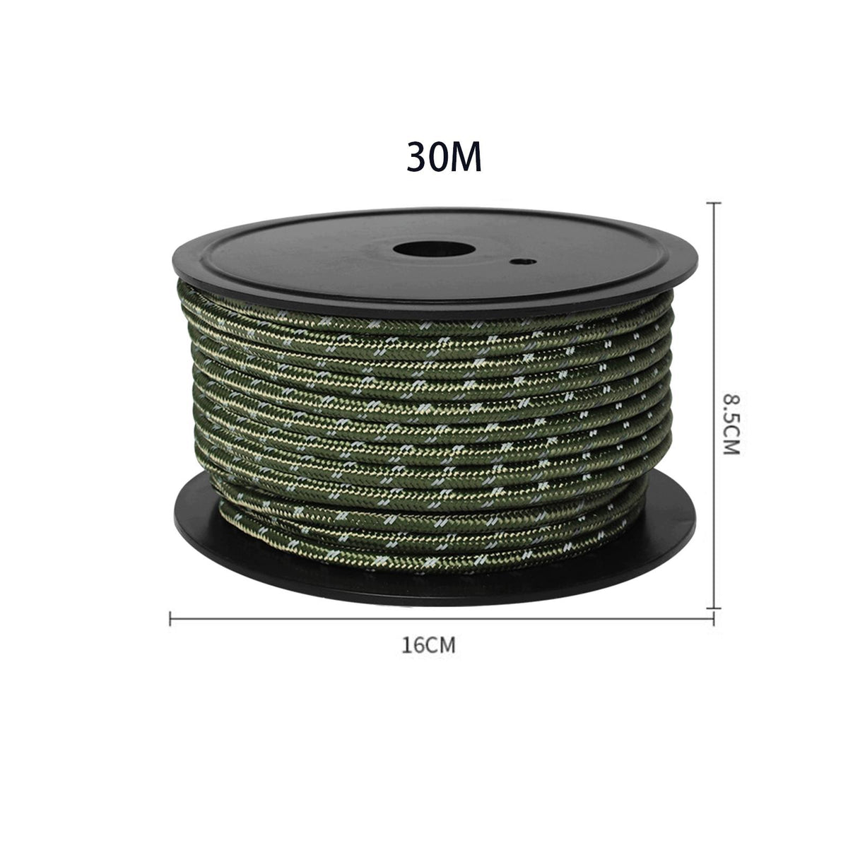 Guyline Tent Rope Reflective Polyester Outdoor Braided Guy Line Green Packaging status original