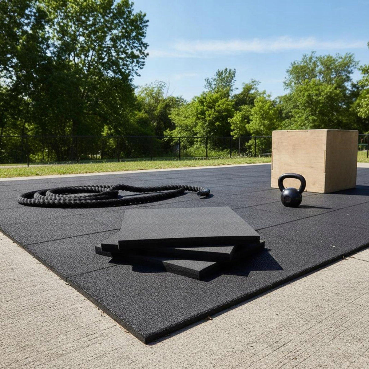 Gym Rubber Mat Noise Reduction Rubberized Gym Floor Tile Impact 35MM Packaging status original