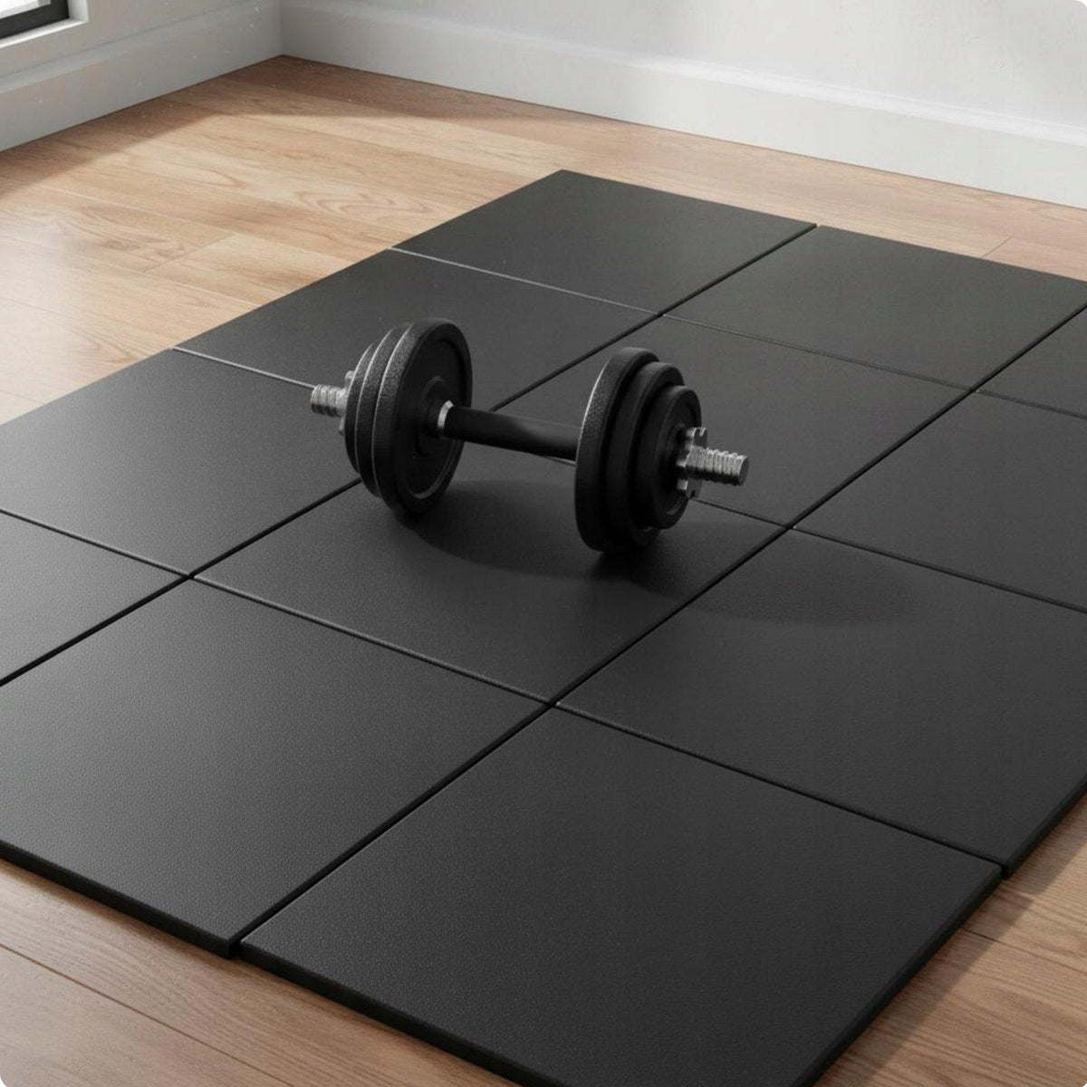 Gym Rubber Mat Noise Reduction Rubberized Gym Floor Tile Impact 45MM