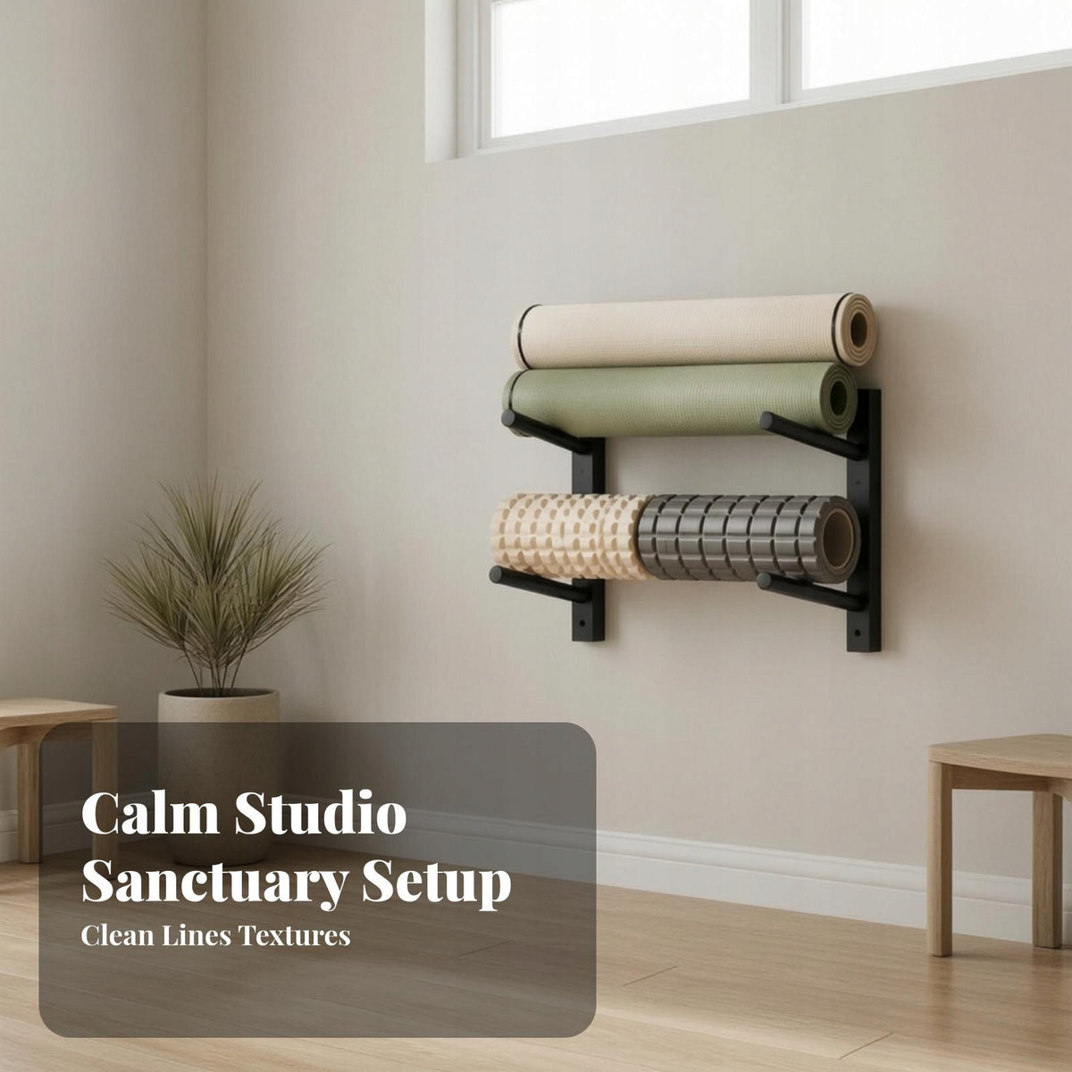 Gym Storage Rack Compact Wall Mounted Exercise Mat Holder Brand no brand