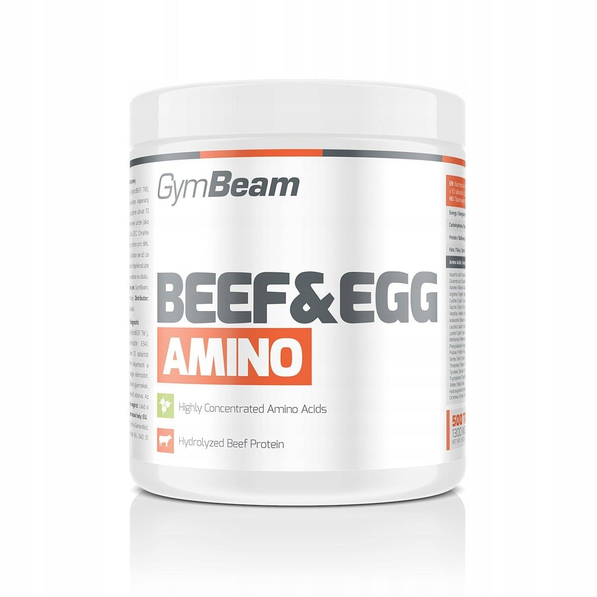 GymBeam Beef&Egg 500 tabs. Expiration date at least 3 months from the date of purchase