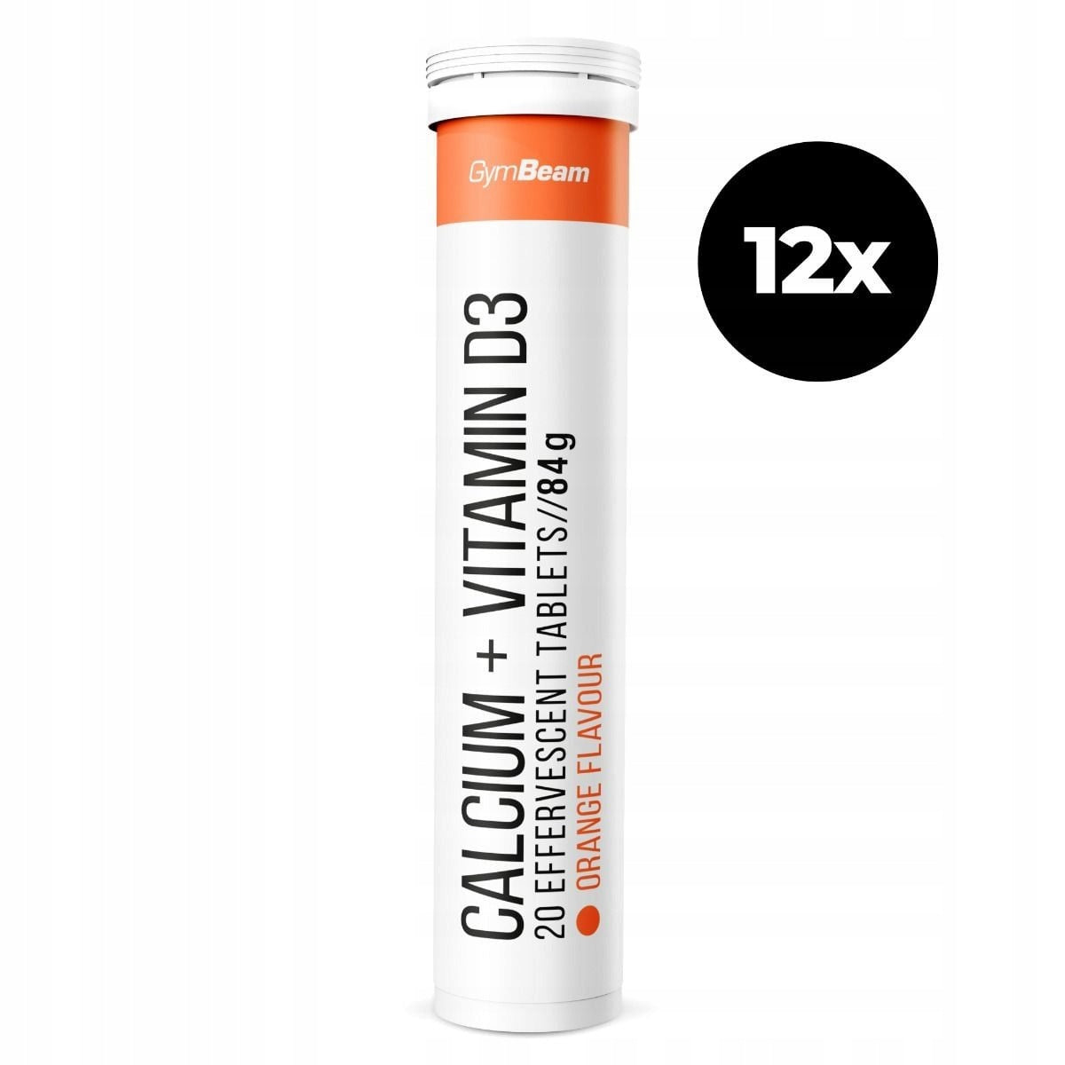 GymBeam Calcium + Vitamin D3 in effervescent tablets 12 x 20 tab orange