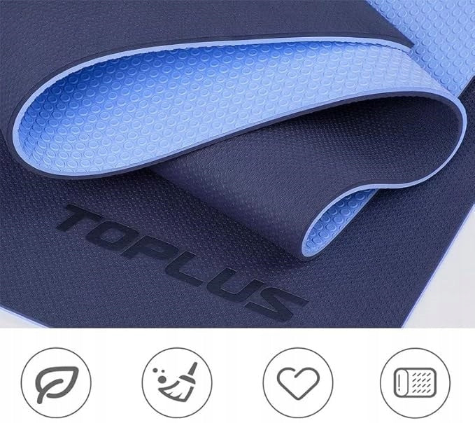 Gymnastic Mat 180x60cm Non-Slip Pilates Yoga Mat - Blue Color blue