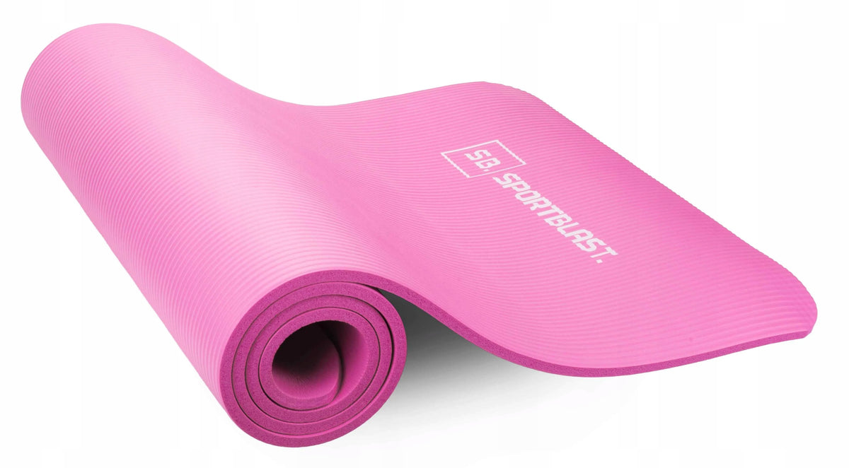 Gymnastic mat FITNESS YOGA exercise mat non-slip PILATES Manufacturer code NBR 1cm RÓŻ