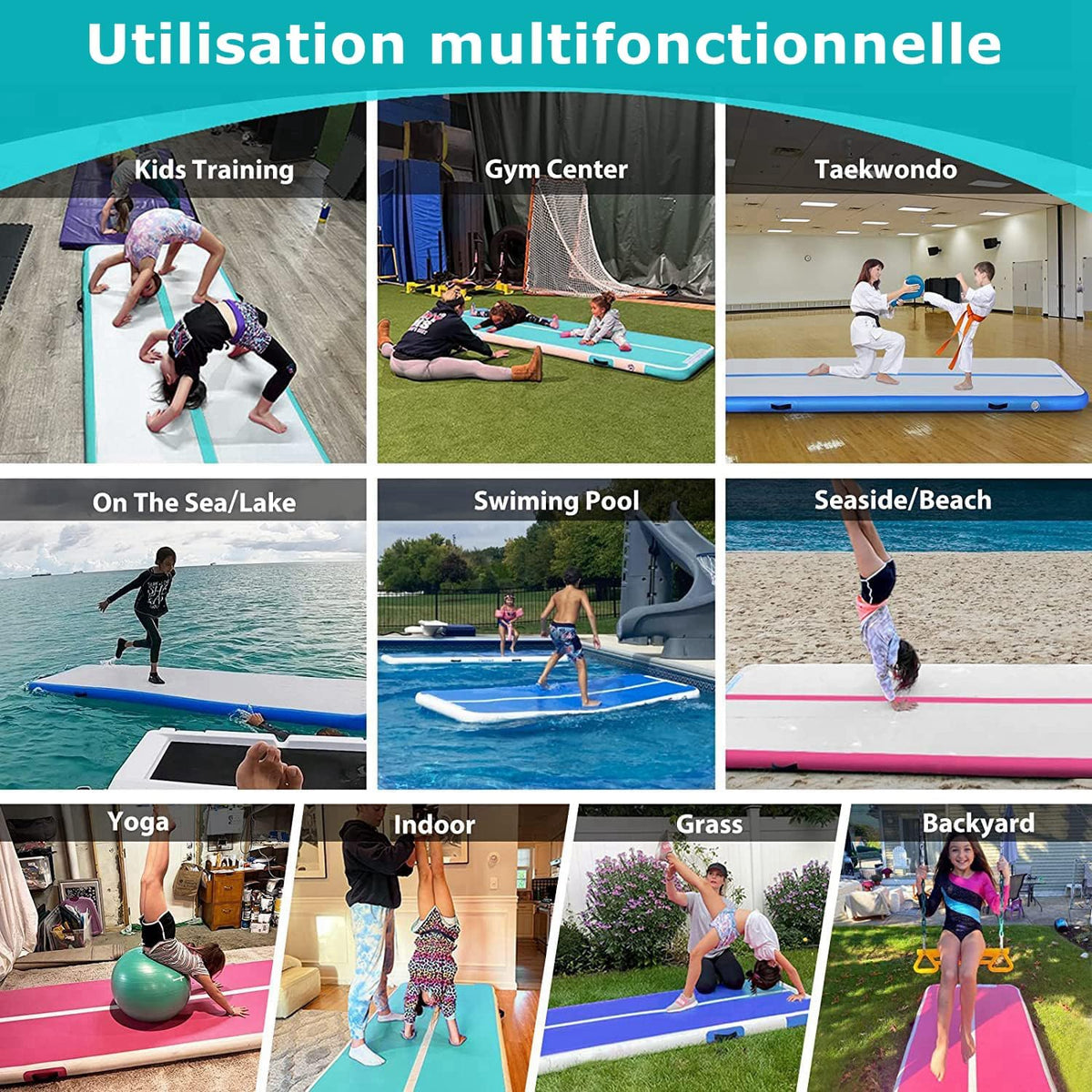 Gymnastic mat MEKETUM 200 cm x 100 cm green Manufacturer code 12