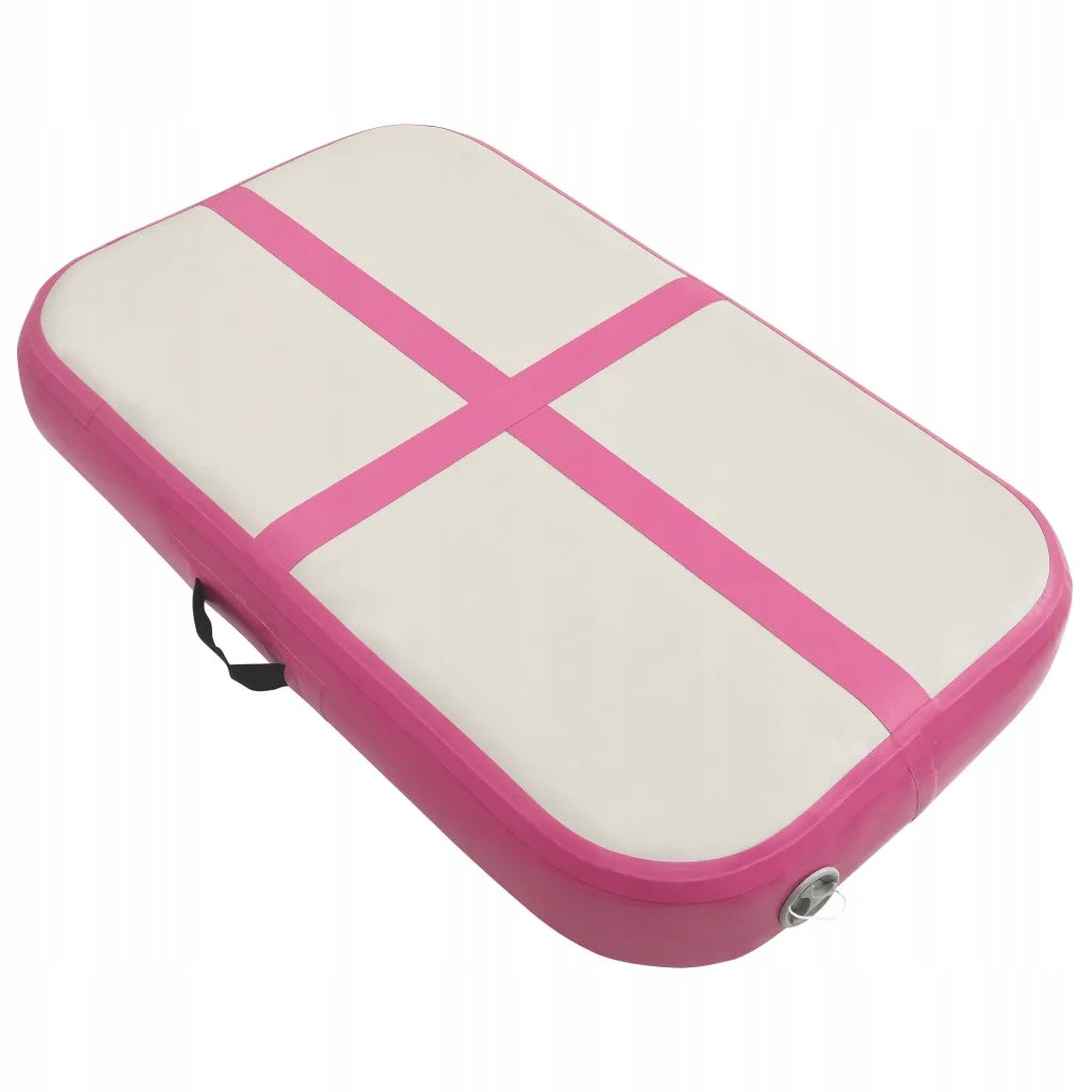 Gymnastic mat with pump, 60x100x10 cm, PVC, pink Color pink