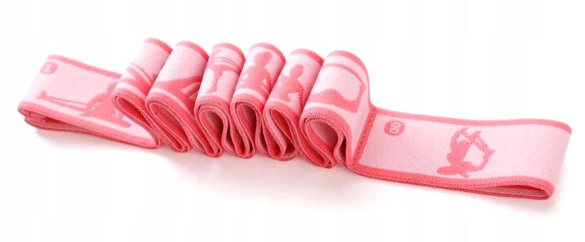 Gymnastics Stretching Tape Resistance Rubber with Exercise Pictures 8 Sections Length 90 cm