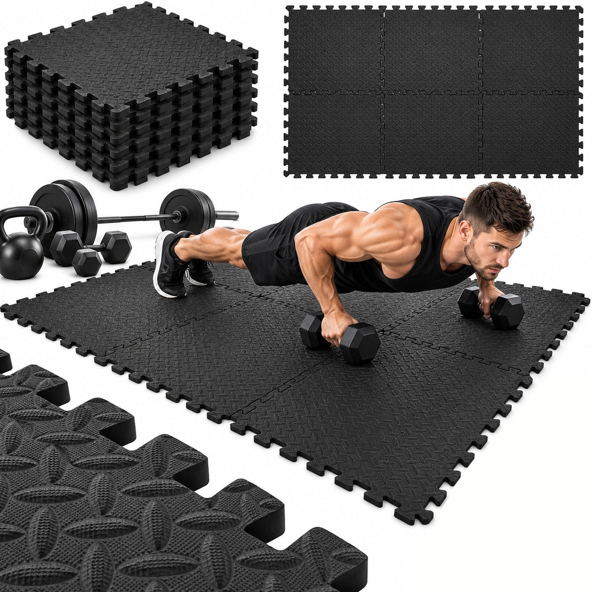 Gymnastics mat training puzzle folding foam non-slip 2m2