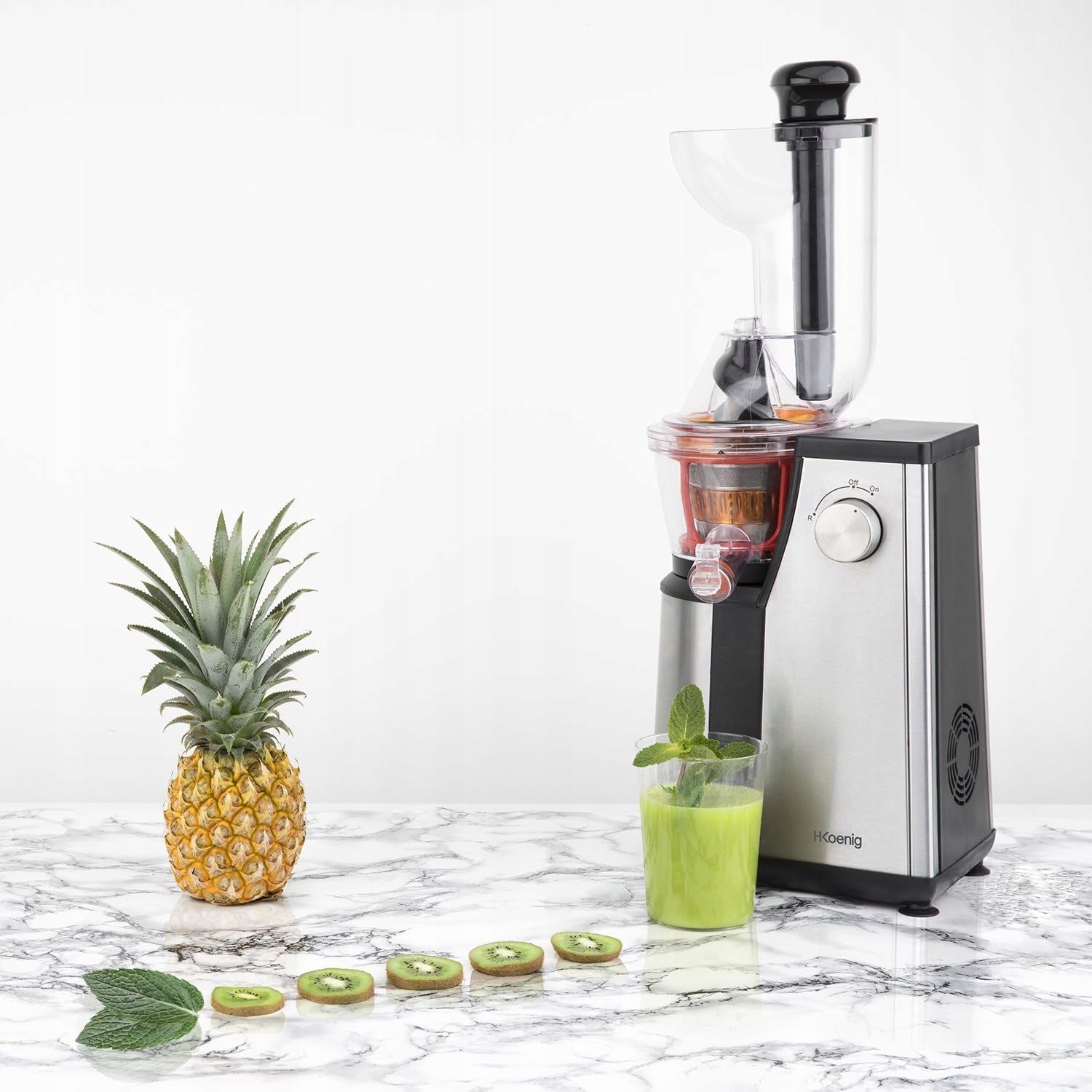 H.Koenig GSX18 Slow Juicer Large Hole 1L 400W Steel Brand H.Koenig
