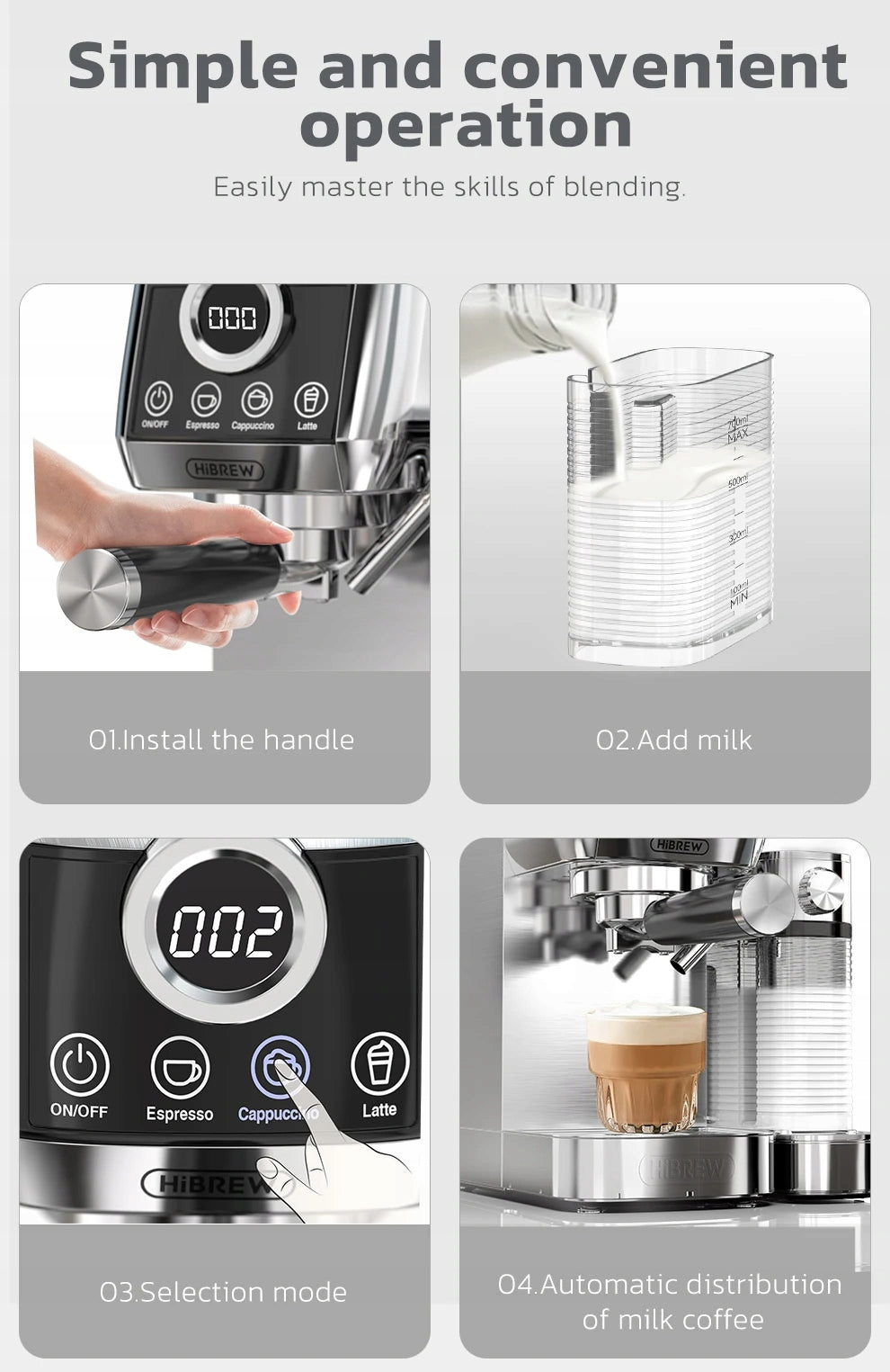 H13A 20Bar 3in1 Semi Automatic Espresso Cappuccino Latte Coffee Machine EAN (GTIN) 8581684866493