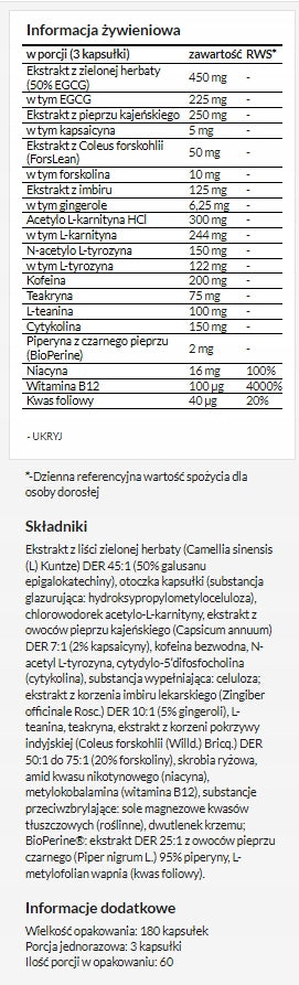 HADES' HEGEMONY Rocket Fuel 180 kaps. fat burner, weight reduction EAN (GTIN) 8721077930985