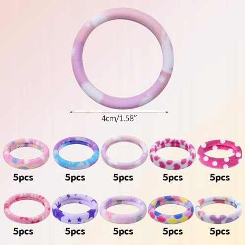 HAIR BANDS COLORFUL NYLON FOR GIRLS SET OF 50 PCS. FOR WOMEN Manufacturer code SWC5908201401570