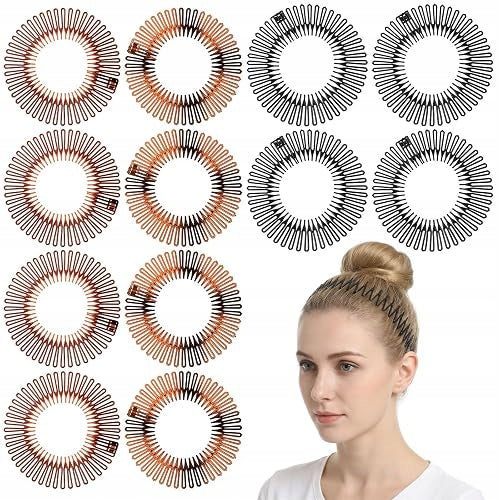 HAIR BANDS ELASTIC ZIGZAG ROUND FOR WOMEN 12 PIECES
