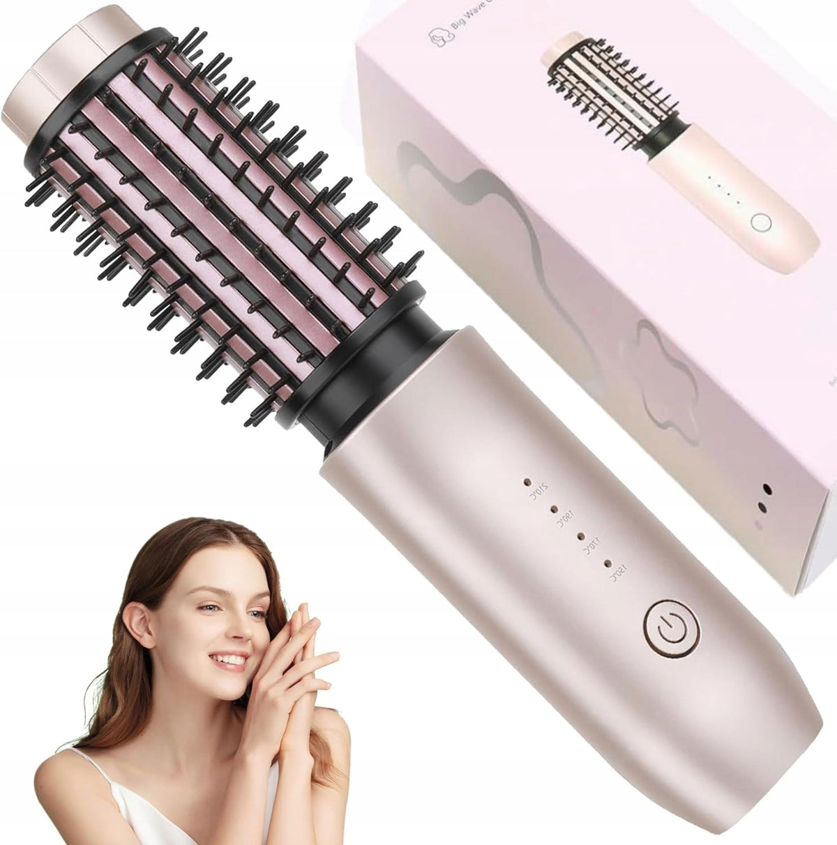 HAIR BRUSH ION THERMAL WIRELESS LIROPAU CURLING IRON 3IN1