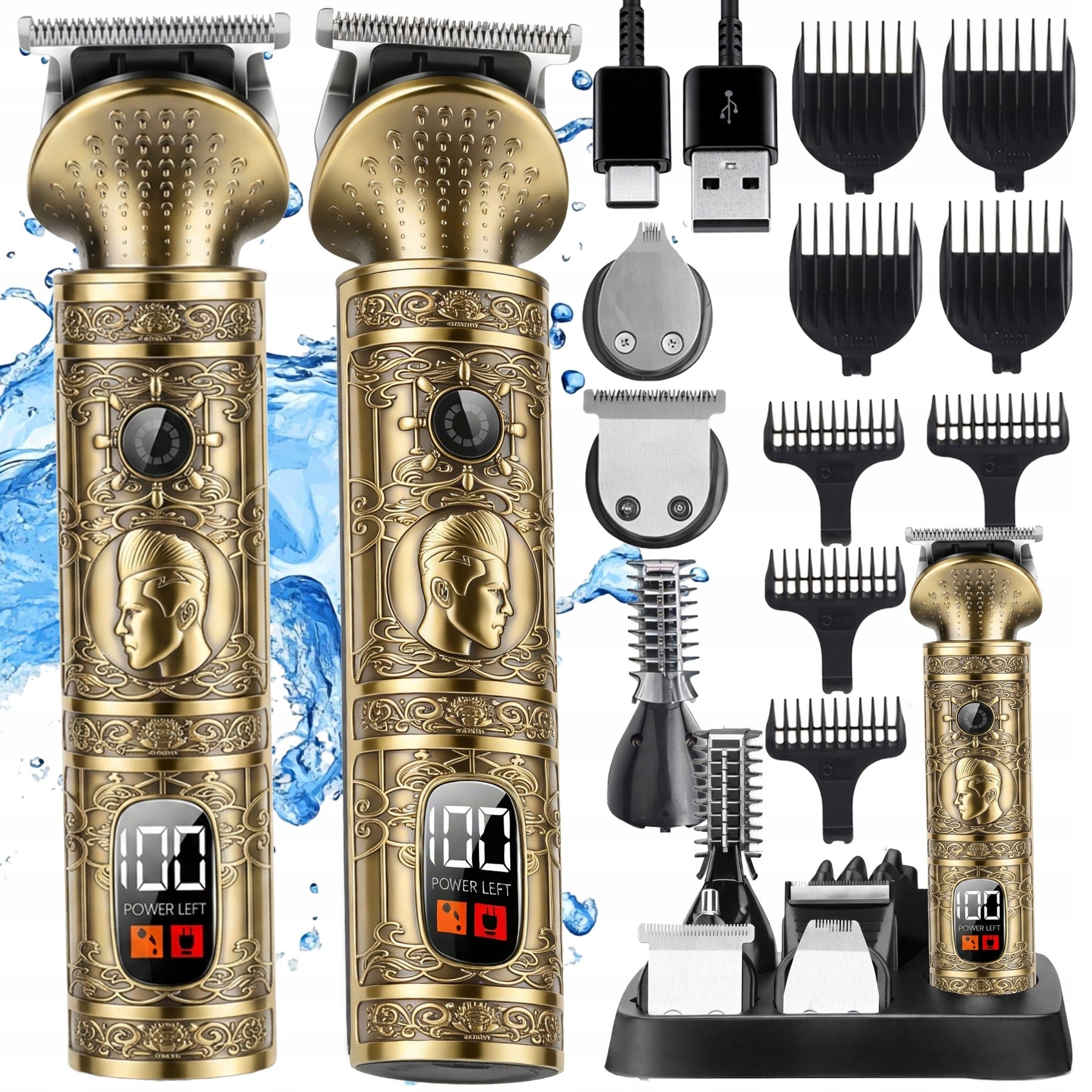 HAIR CLIPPER 7IN1 SHAVER NOSE BEARD TRIMMER + OVERLAYS Packaging status original