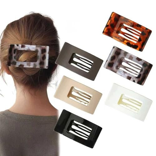 HAIR CLIPS CLAW RECTANGULAR FLAT FOR WOMEN GIRLS SET OF 6 Brand no brand
