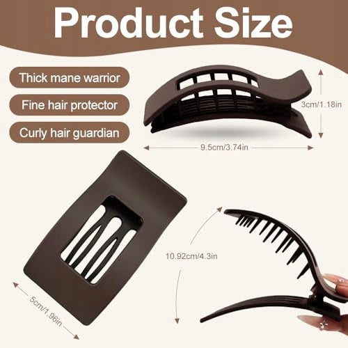 HAIR CLIPS CLAW RECTANGULAR FLAT FOR WOMEN GIRLS SET OF 6 Manufacturer code SWC5908151033227