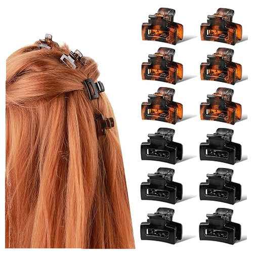 HAIR CLIPS MINI SQUARE NON-SLIP FOR GIRLS 12 PCS