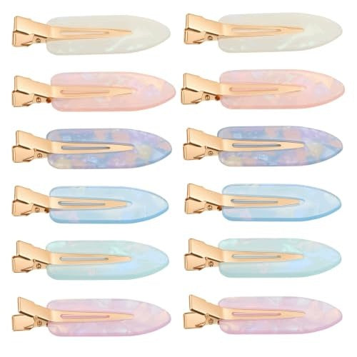 HAIR CLIPS SEAMLESS ACRYLIC COLORED FOR WOMEN SET OF 12 PCS. Brand no brand