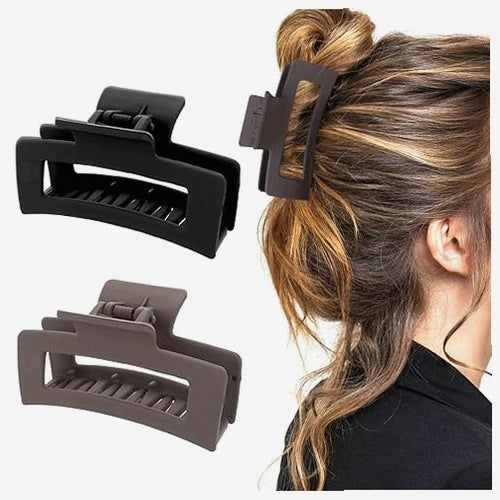 HAIR CLIPS SQUARE NON-SLIP ACRYLIC FOR WOMEN 2 PCS.