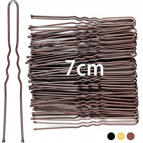 HAIR CLIPS U SHAPE METAL BROWN FOR WOMEN 50 PCS. metal