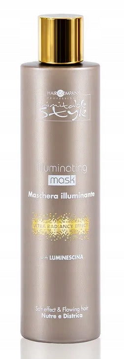 Haarmaske, die einen perlmuttartigen Glanz verleiht. HAIR COMPANY INIMITABLE STYLE ILLUMINATING 200 ml 