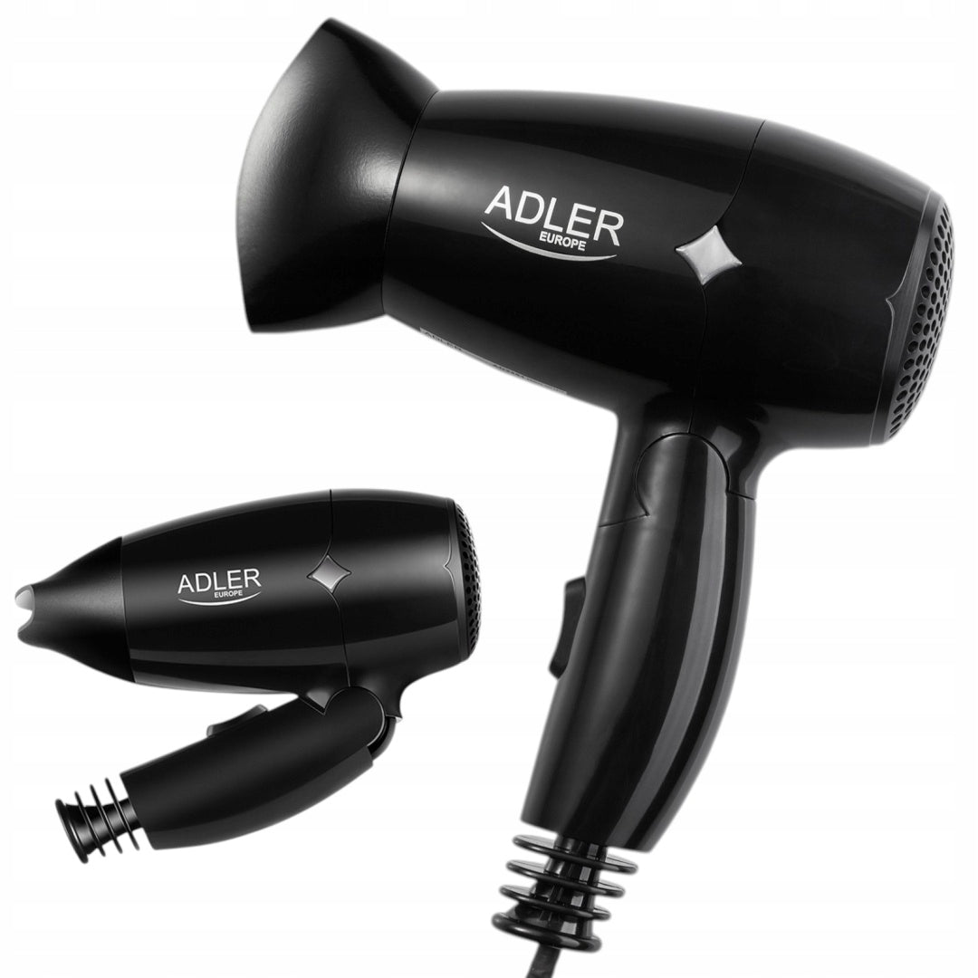 HAIR DRYER 1400W foldable tourist 2 speed concentrator SMALL
