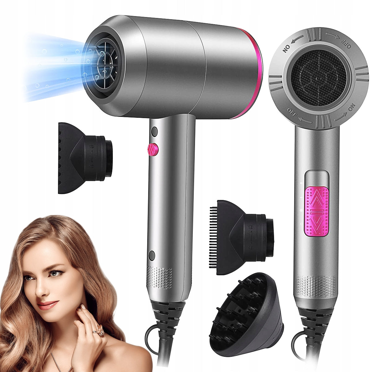 HAIR DRYER 2000W PROFESSIONAL IONIZATION STRONG DIFFUSER CONCENTRATOR
