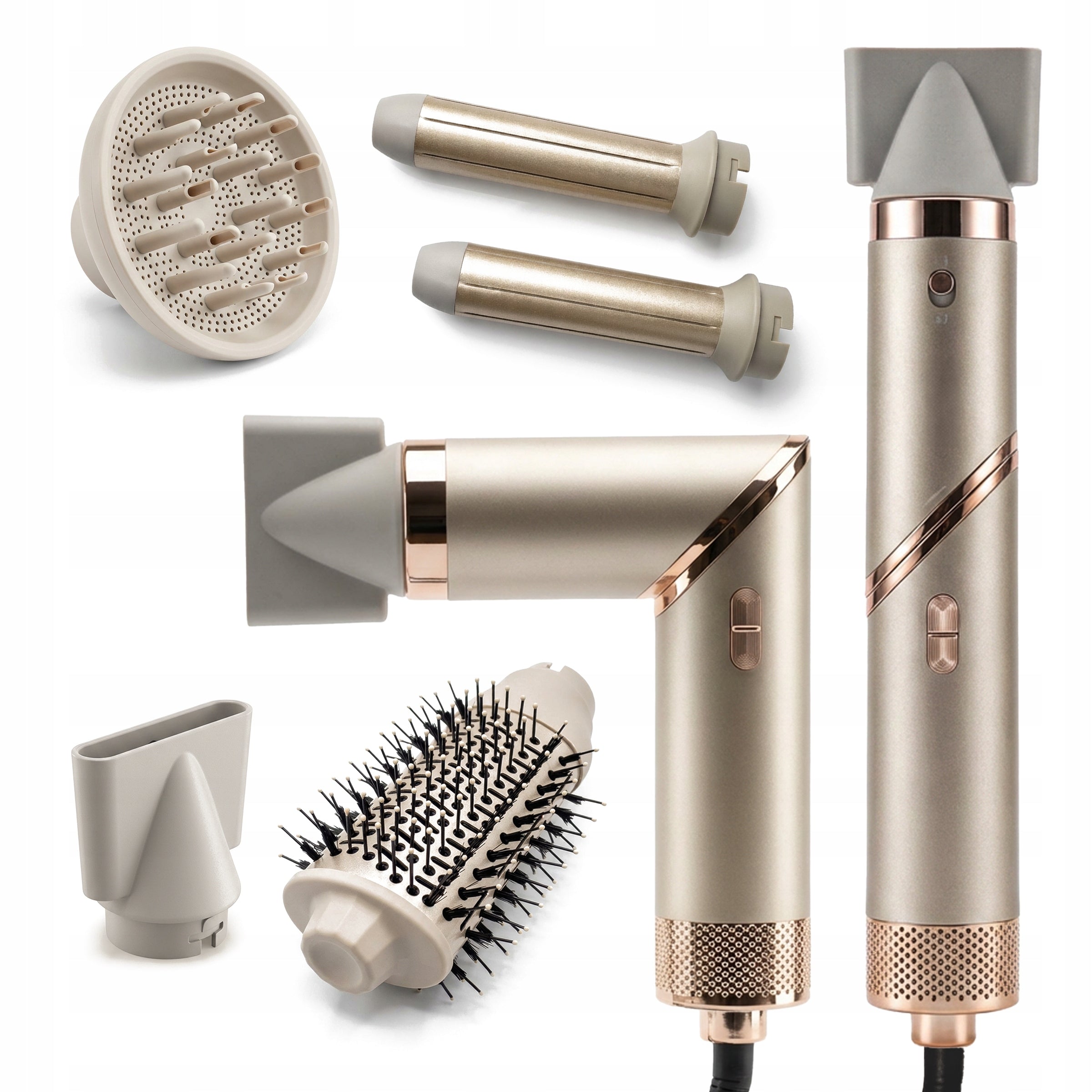 HAIR DRYER 5IN1 BRUSH CURLING IRON MULTIFUNCTIONAL CURLING IRON-DRYER Manufacturer code REGULACJA PRĘDKOŚCI CURL ZESTAW NASADKI