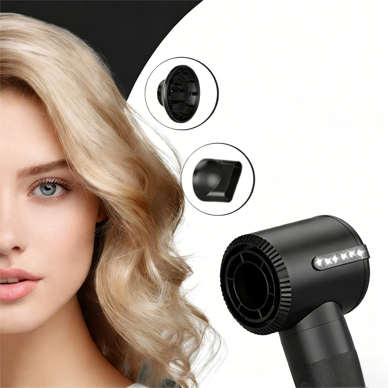 HAIR DRYER CURLING IRON WITH IONIZATION STRONG 3 SPEEDS 7 TIPS HAIR Model YFDZ-6979382043162