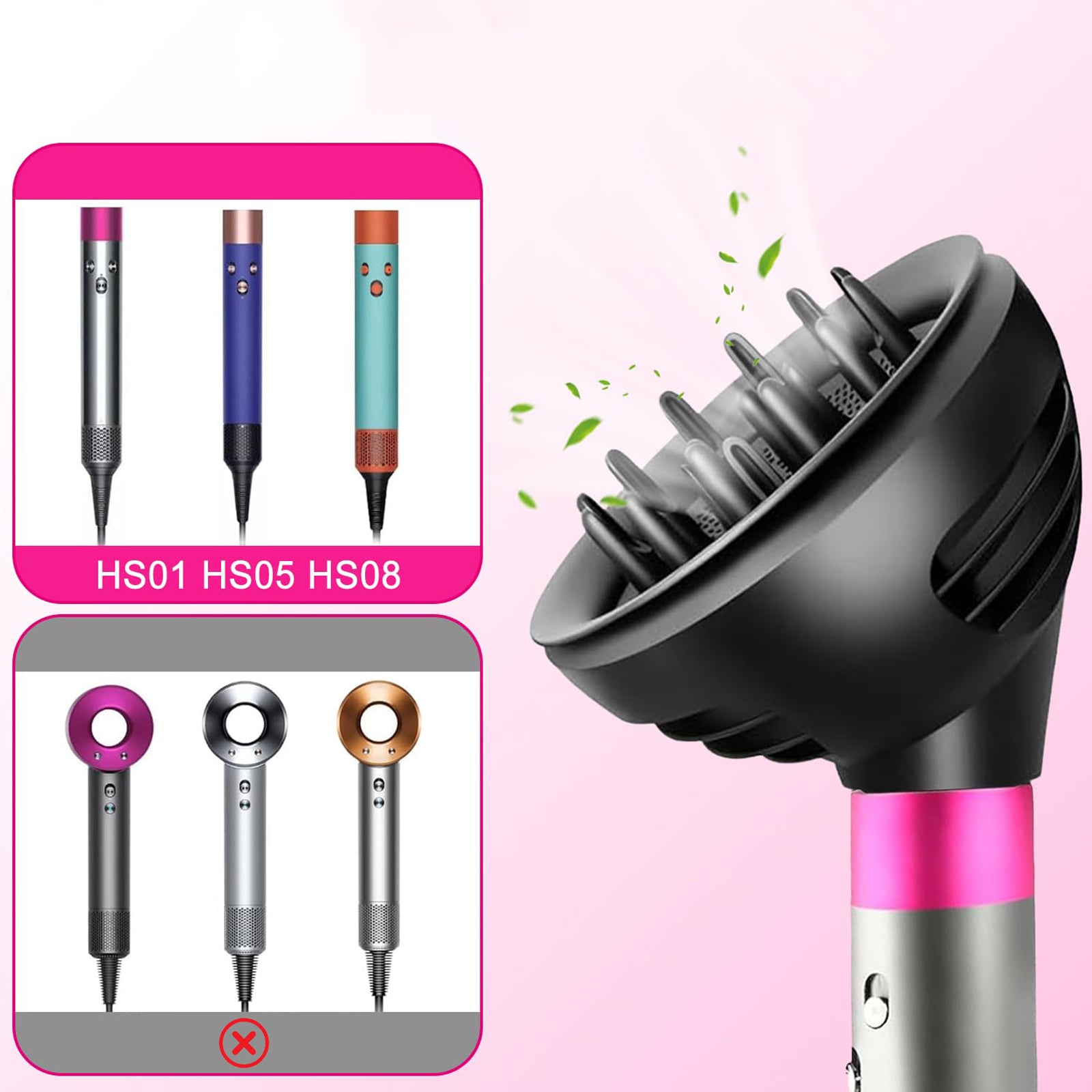 HAIR DRYER DIFFUSER HS05 HS01 HS08 FOR CURLY WAVY HAIR Manufacturer code 7BEQY0081035