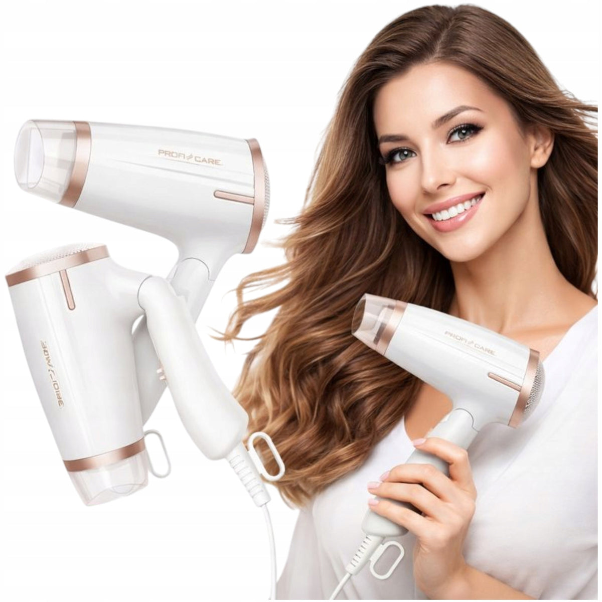 HAIR DRYER FOLDING TOURIST STRONG 1400W Cold Vent