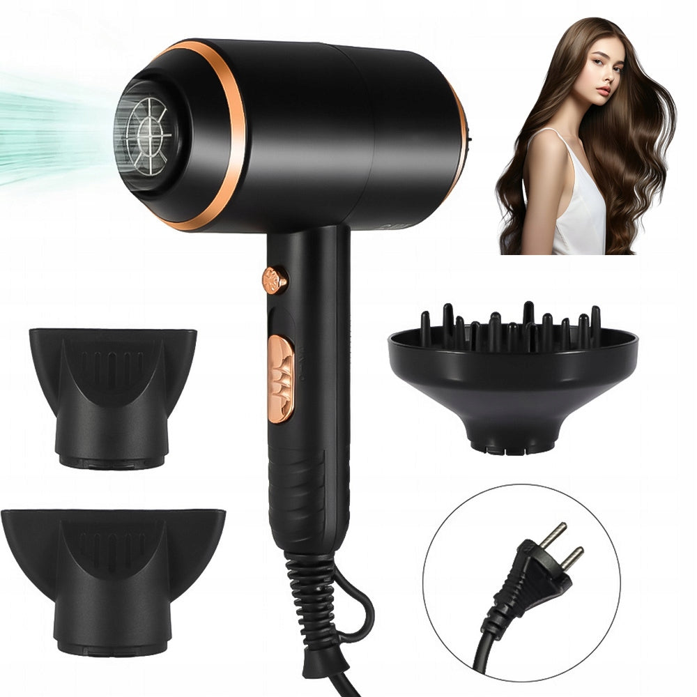 HAIR DRYER IONIZATION 3 HEAT SETTINGS QUIET QUICK DRYING 1700W Packaging status original