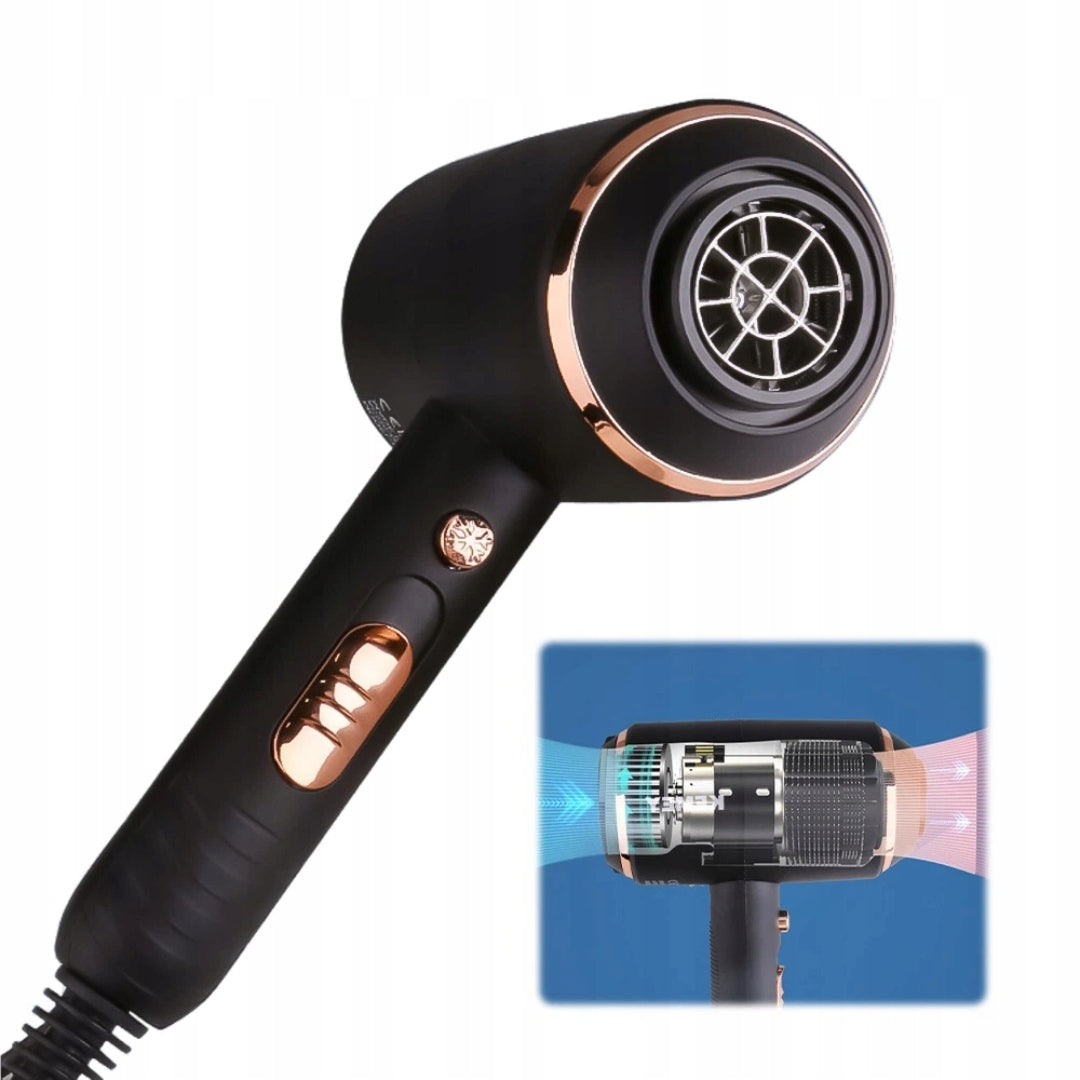 HAIR DRYER IONIZATION 3 HEAT SETTINGS QUIET QUICK DRYING 1700W