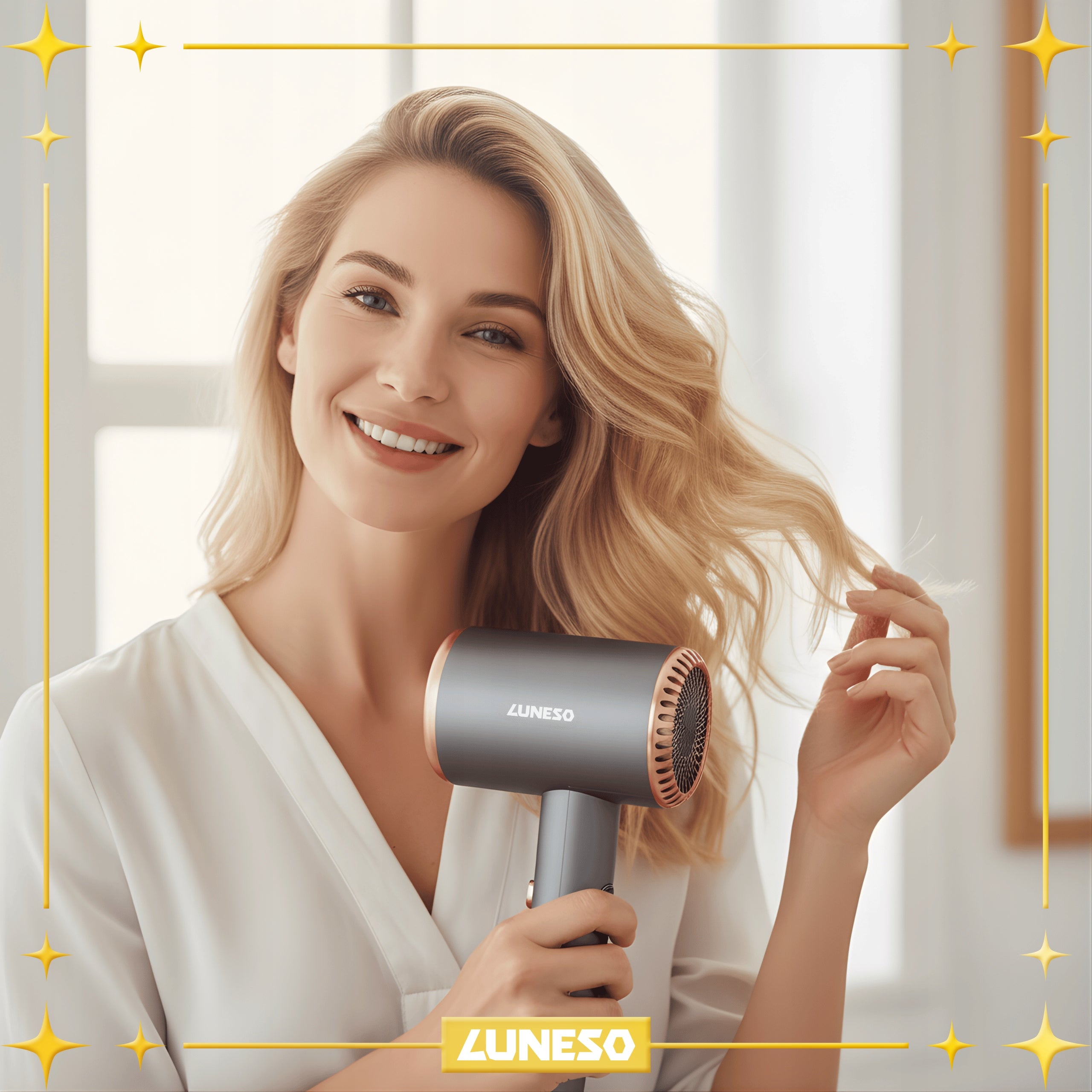 HAIR DRYER Ionization Professional Luneso 2000W STRONG quickly dries Packaging status original