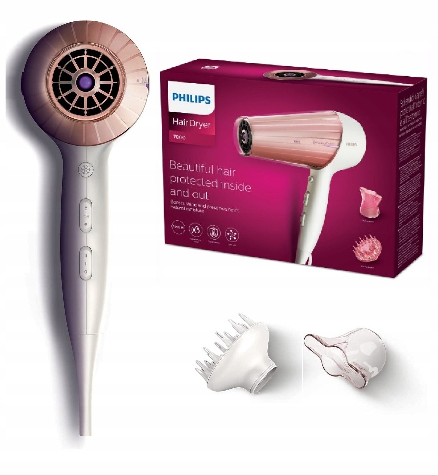 HAIR DRYER PHILIPS 6 TEMPERATURE RANGES 2 LEVELS OF BLOWING 2300W