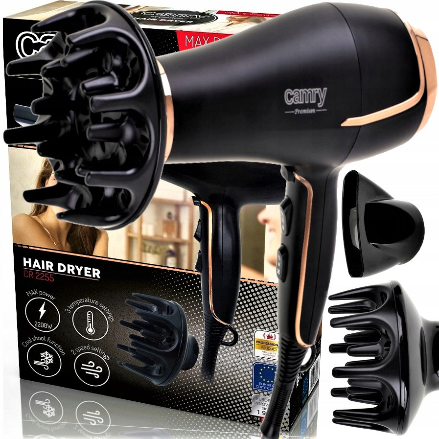 HAIR DRYER PROFESSIONAL SET 2in1 DIFFUSER 2200W IONIZATION