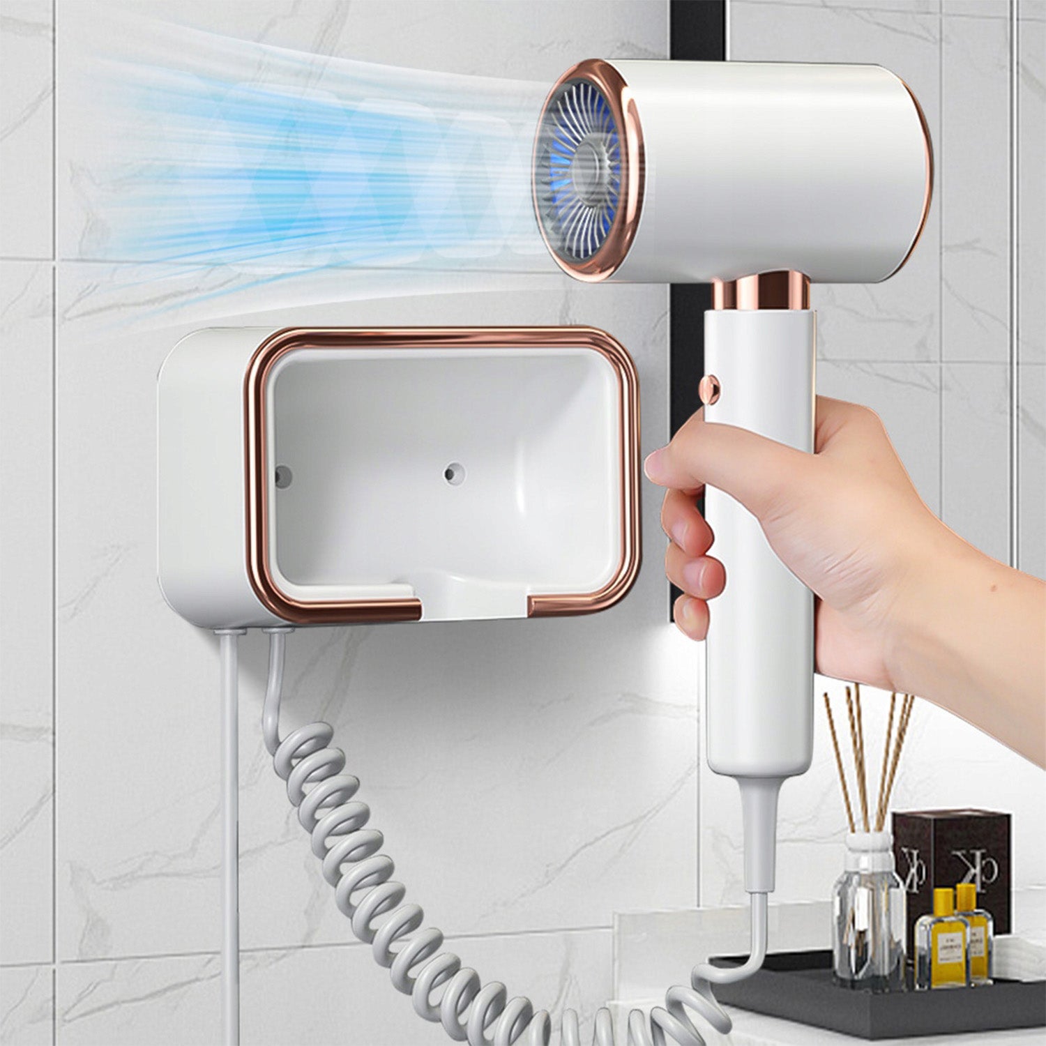 HAIR DRYER SMALL COMPACT WALL MOUNT 3 SPEED LEVELS Packaging status original