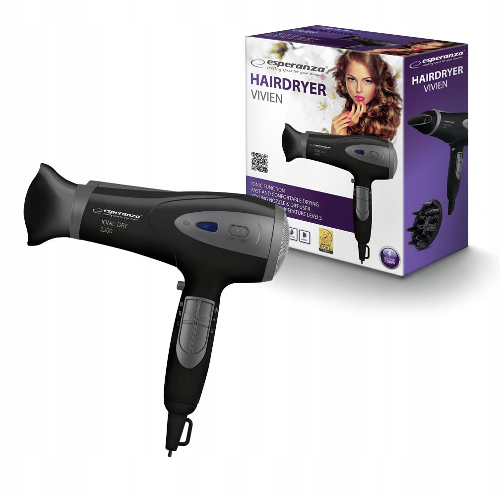 HAIR DRYER STRONG IONIZATION DIFFUSER 2200W Brand Esperanza