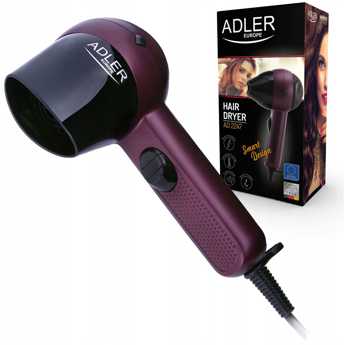 HAIR DRYER STRONG PROFESSIONAL + CONCENTRATOR 1400W SMALL TRAVEL