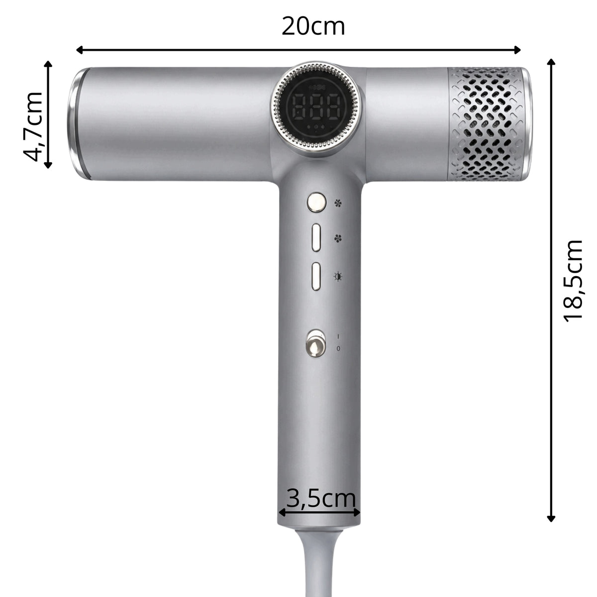 HAIR DRYER WITH CONCENTRATOR DIFFUSER 2000W PROFESSIONAL SILVER Packaging status original