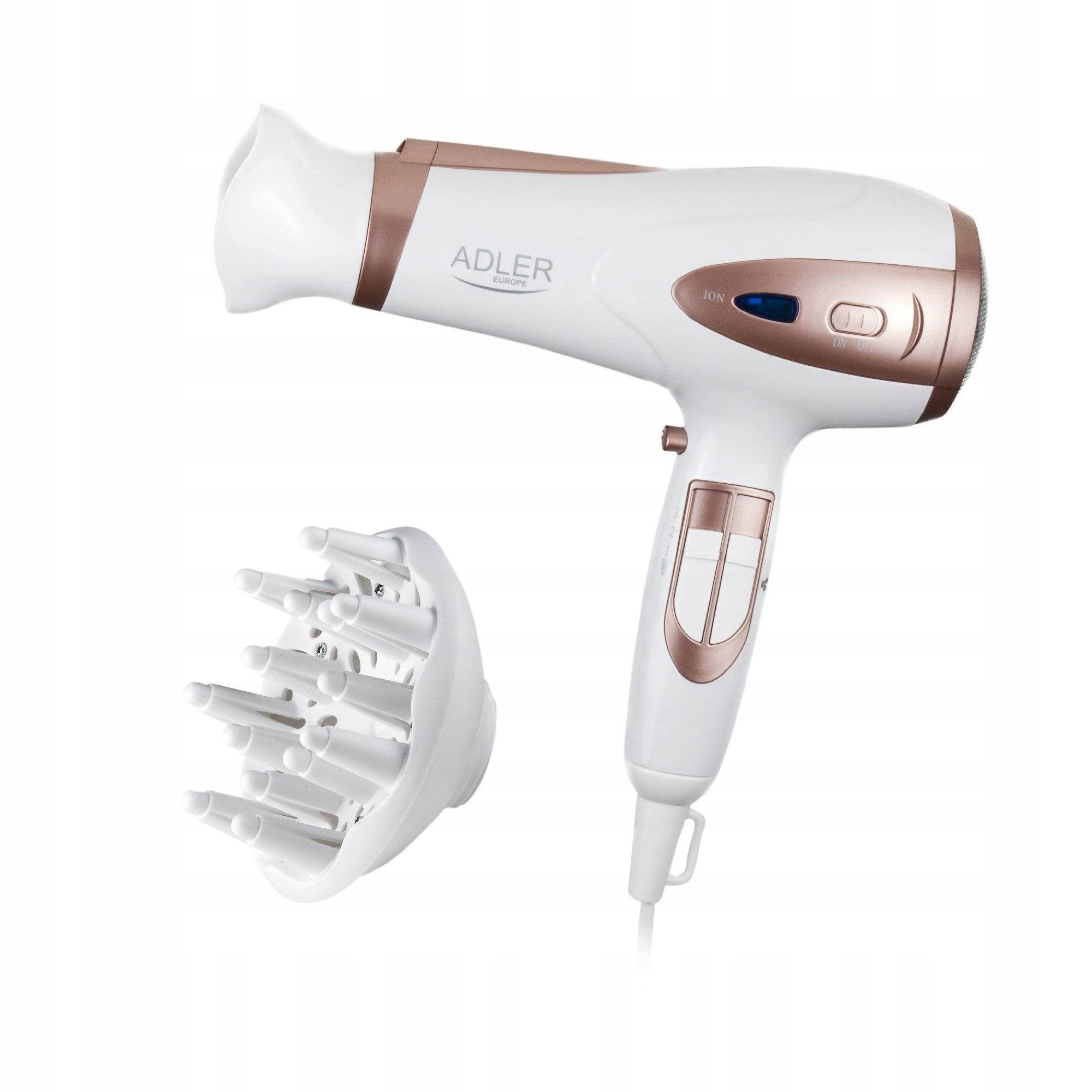 HAIR DRYER WITH IONIZATION 2400W Cold Air + Concentrator & Diffuser Packaging status original