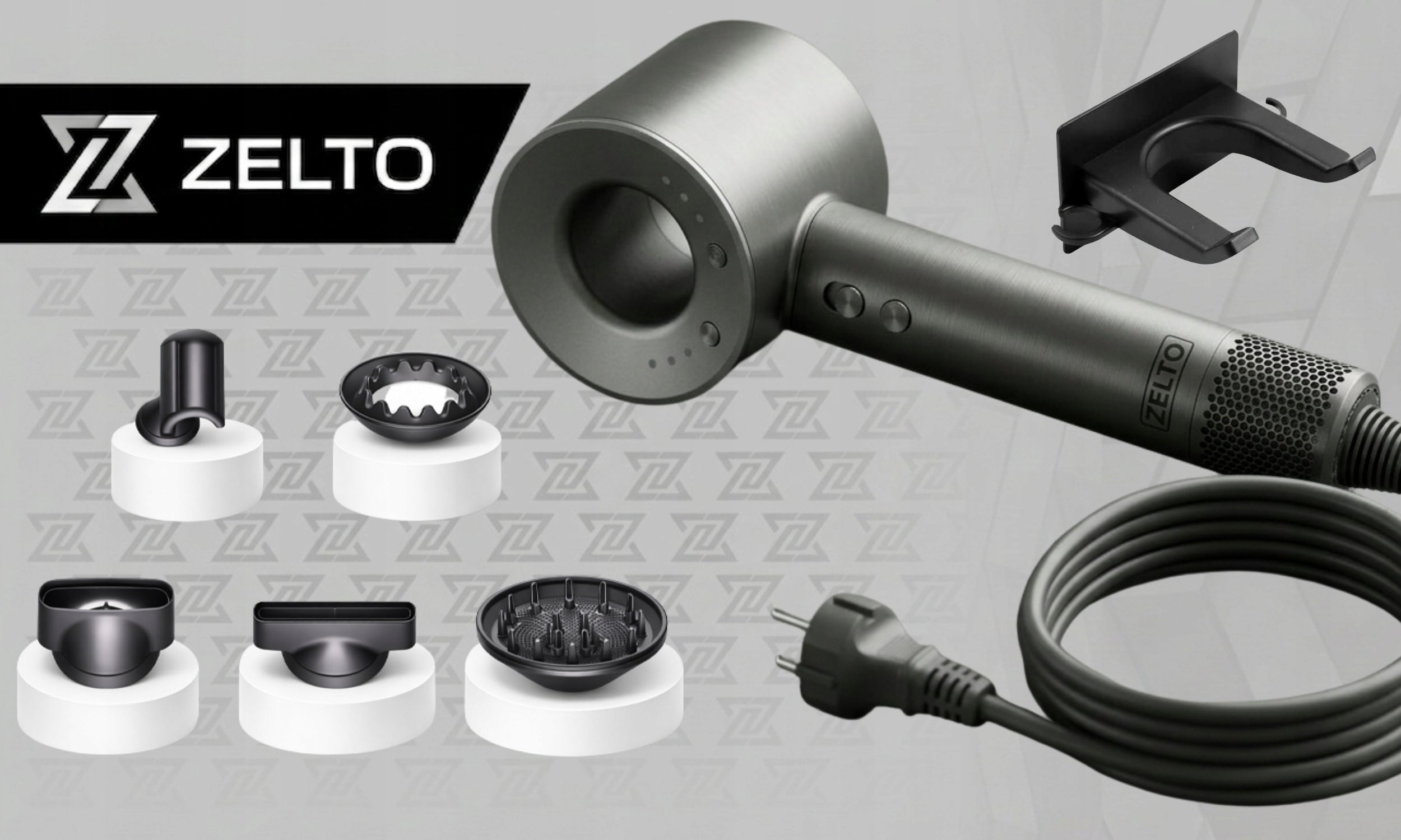 HAIR DRYER WITH IONIZATION DIFFUSER 1600W HANDLE 5XCAPS STRONG LIGHTWEIGHT Packaging status original