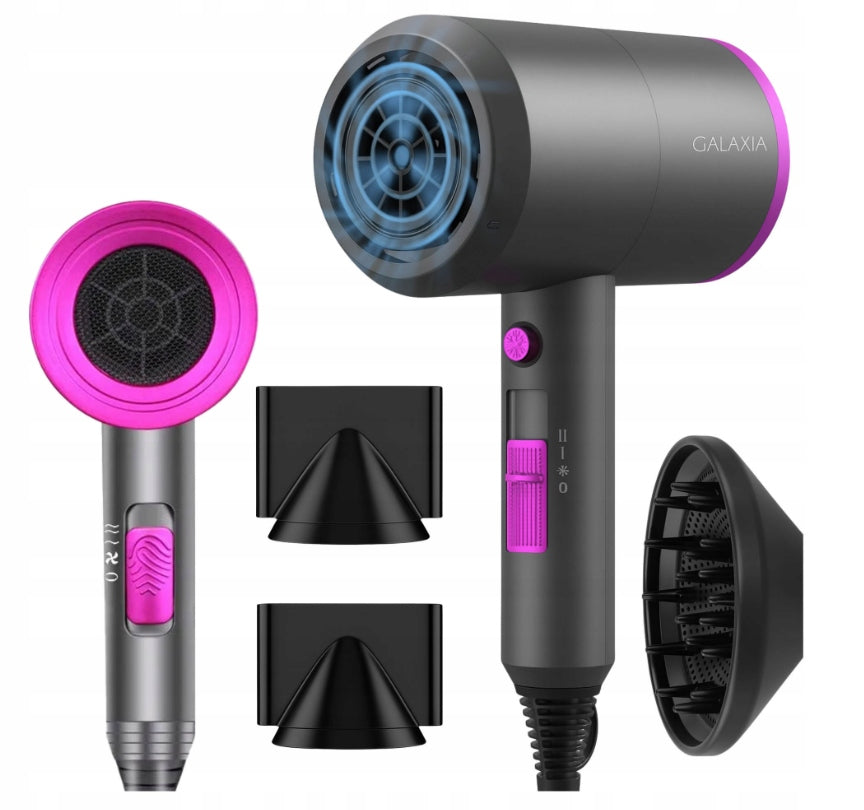 HAIR DRYER with Diffuser, Ionic Technology, Powerful, Concentrator Nozzle, Manufacturer code Suszarka Mocna z Końcówkami