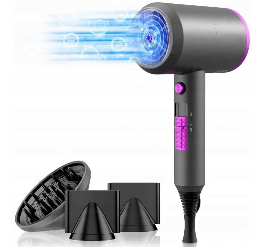 HAIR DRYER with Diffuser, Ionic Technology, Powerful, Concentrator Nozzle,