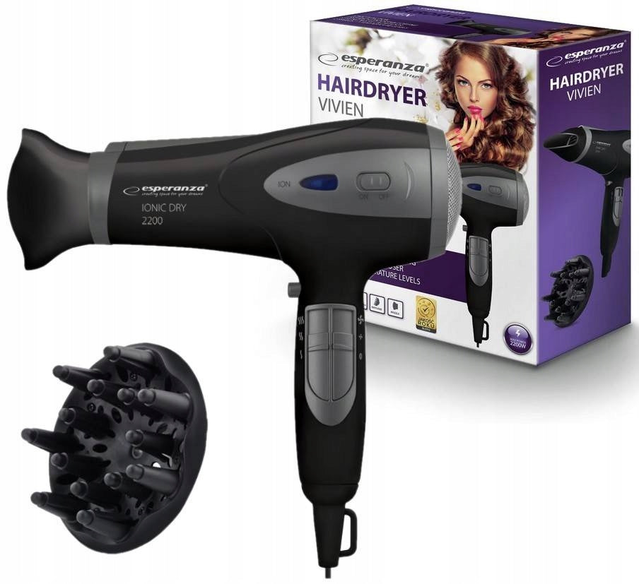 HAIR DRYING DRYER 2200W COLD AIR IONIZATION CONCENTRATOR Packaging status original